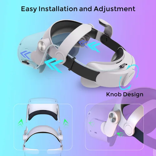 Vista 6 de Head Strap Compatible with MetaOculus Quest 2 with 5000mAh Battery, Sonicgrace Adjustable Lightweight Quest 2 Elite-Strap Replacement with Battery