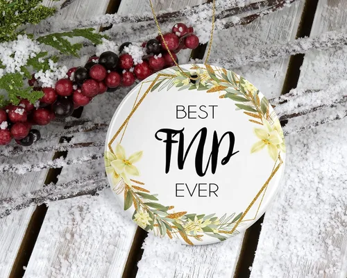 Vista 2 de Family Nurse Practitioner Christmas Ornament - Christmas Ornament Gift for Fnp - World's Best Fnp - Best Fnp Ever - Family Nurse Practitioner Gifts
