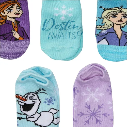 Vista 2 de Disney Frozen - Paquete de 5 calcetines invisibles para niñas