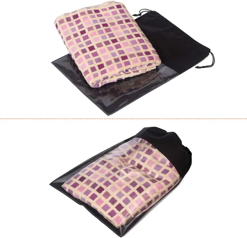 Vista 7 de Paquete de 12 bolsas de zapatos portátiles para viajes, bolsa grande para zapatos, organizador de almacenamiento, ventana transparente con cordón