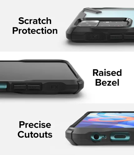 Vista 5 de Ringke Fusion-X - Funda compatible con Xiaomi Note 11T 5G / Poco M4 Pro 5G, parte trasera dura transparente, resistente, a prueba de golpes, TPU