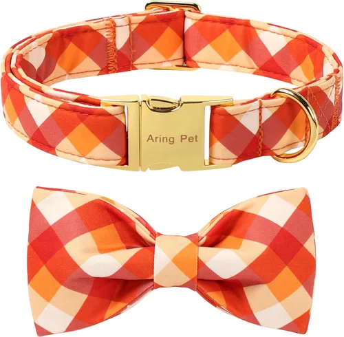 Vista 49 de ARING PET Collar de perro con corbatín, collares de terciopelo para perros con corbatín extraíble, collar de lazo ajustable para perros hembras