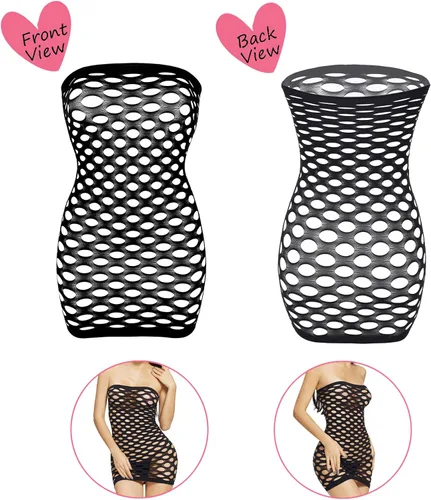 Vista 5 de Women's Fishnet Lingerie Lace Stockings Bodysuits Mesh Babydoll for Women