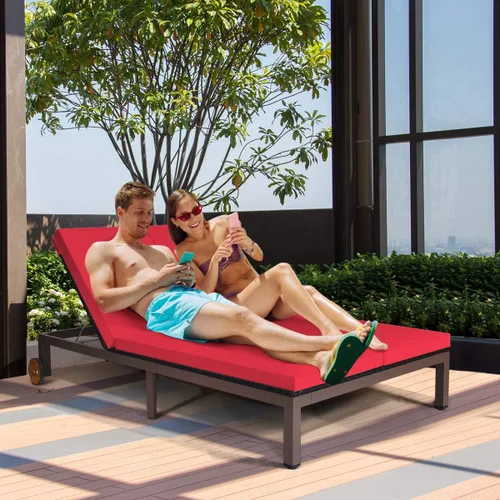 Vista 5 de COSTWAY Cojín ajustable para silla de salón de ratán para 2 personas