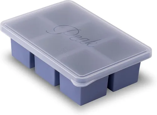 Vista 11 de W&P Cup Cubes - Bandeja de silicona para congelador con tapa, azul, hace 4 porciones perfectas de 1 taza, congela y almacena sopa, caldo, salsa