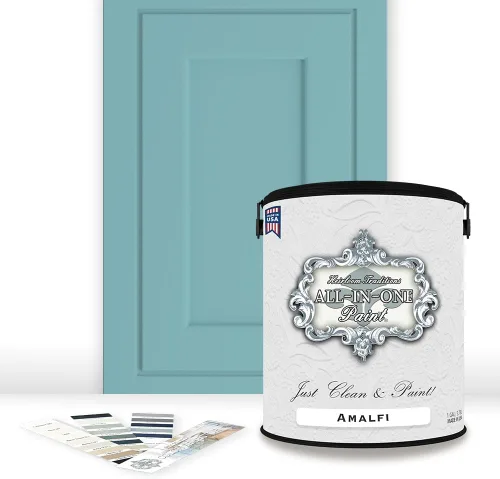 Vista 82 de Pintura TODO EN UNO, Abbey (gris cálido), Muestra de 8oz - Pintura duradera para gabinetes y muebles. Imprimación y capa superior incorporadas,