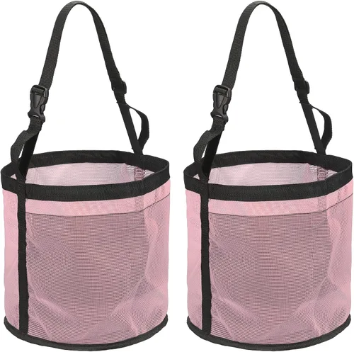 Vista 15 de Bolsa de alimentación para caballo, bozal de caballo con correa ajustable, malla de nailon, impermeable, bolsa para caballos de grano inferior Negro