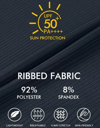 Vista 5 de ANFILIA Traje de baño deportivo para mujer, con cordón lateral, tela acanalada, control de barriga, traje de baño deportivo