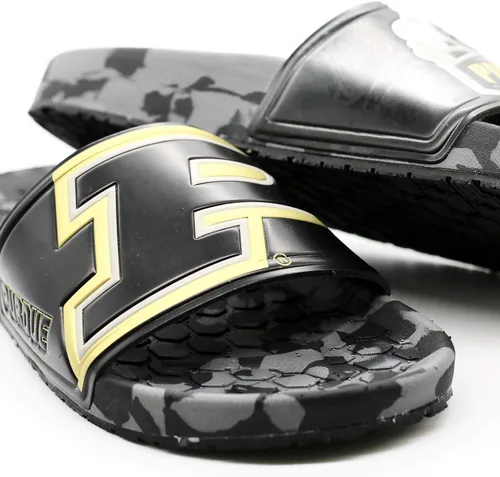 Vista 6 de Hype Unisex Purdue University Boilermakers Slydr Slide Sandals - BlackOld Gold