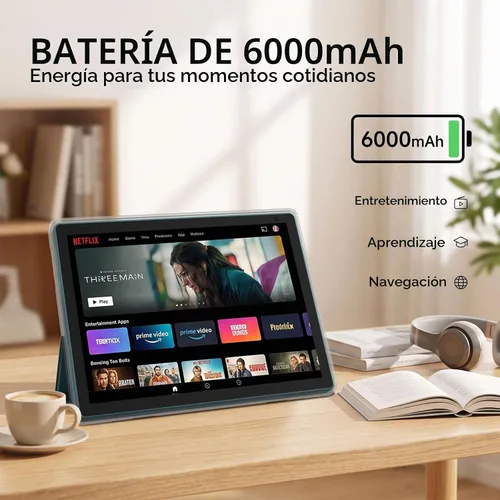Vista 6 de Aheadlink - Tablet Android 16, tabletas 2 en 1 de 10 pulgadas con teclado, 8 GB de RAM 32 GB ROM 1 TB expandir, CPU de cuatro núcleos, WiFi 5G 6