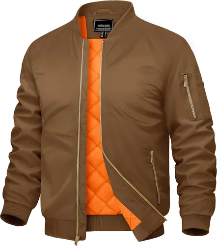 Vista 16 de CRYSULLY Chaqueta para hombre Otoño Invierno Espesar Cortavientos Chaquetas Bomber Abrigos Acolchados