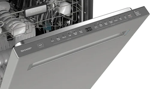Vista 19 de Lavadora inteligente SHARP SDW6767HS. Funciona con Alexa. Incluye luces LED interiores, interior de acero inoxidable, secado con calor y asistencia