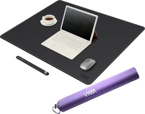Vista 36 de Vyaaa 63" x 24" PU Leather Desk Mat, Black Large Mouse Pad Extra Large Office Desk Mat, Non-Slip Desk Blotter, Laptop Desk Pad, Waterproof Desk