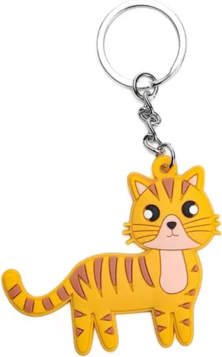 Vista 4 de POYAMUSE Lovely Cats Keyring - Cartoon Cat Key chain for Women Girls Pet Memorial Jewelry - Cat Shows Cat Cafes Souvenir