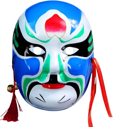 Vista 4 de Máscara de la ópera de Beijing, máscara de cosplay, disfraz de Halloween, accesorios para fiestas