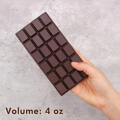 Vista 4 de Webake Molde de barra de chocolate de silicona, moldes de barra de caramelo de 4 onzas, paquete de 2 unidades para barras energéticas de proteínas