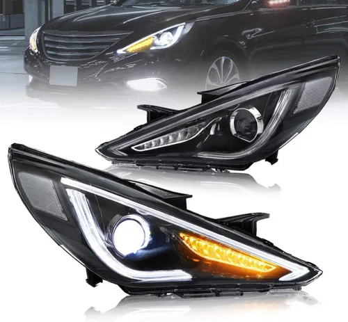 Vista 8 de VLAND Faros delanteros LED de proyector compatibles con Hyundai Sonata 2011-2014 (no compatible con híbridos y modelos sin nivelación automática)