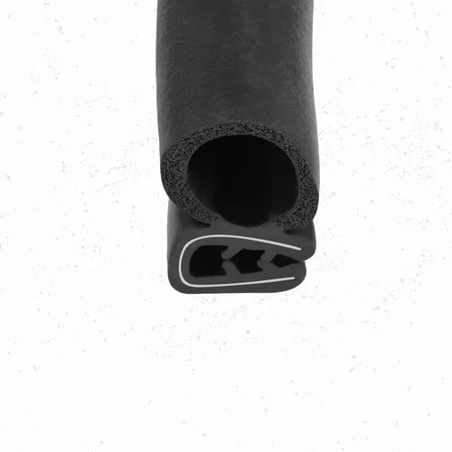 Vista 2 de Tiras de goma horizontal para puerta de automóvil, Negro