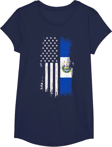 Vista 30 de Camiseta de la bandera de Estados Unidos salvadoreño - Camiseta de El Salvador USA