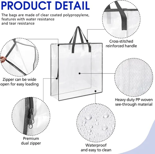 Vista 3 de 8 bolsas transparentes de almacenamiento de coronas de 26 pulgadas, contenedor de guirnaldas, guirnalda de puertas, soporte de almacenamiento de Gris