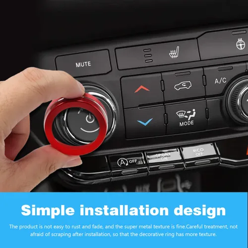 Vista 4 de Cubiertas de perillas de control de volumen y aire acondicionado Auovo compatibles con Dodge Durango 2021 2022 2023 2024 2025, decoraciones