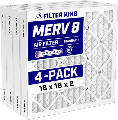 Vista 229 de Filter King Filtro de aire 6x6x1 Paquete de 4 Filtros plisados MERV 8 HVAC para horno A/C Fabricado en Estados Unidos Tamaño real: 5.5 x 5.5