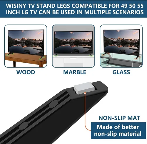Vista 4 de WISINY Patas de repuesto para TV LG de 49, 50, 55 pulgadas, compatibles con patas de TV LG, repuesto 49UJ6300 49UM7300 49UN6900 50UK6300BUB 50UK6500