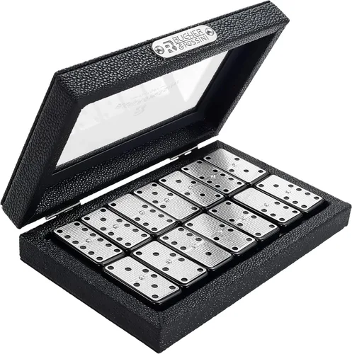 Vista 10 de Bucher&Rossini Juego de Dominó Doble 6 - Juego Clásico de Dominó Negro para Adultos y Niños, Idea de Regalo para Jugadores de Dominó o Noche