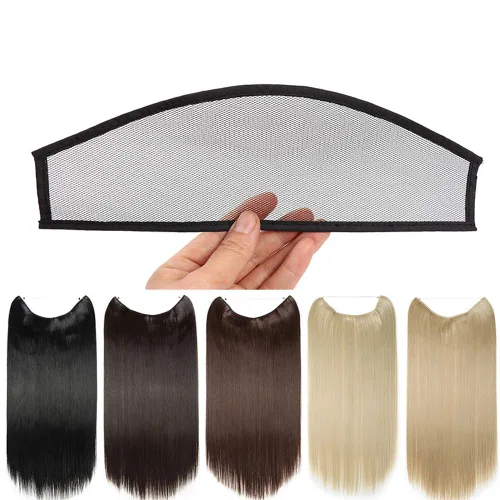 Vista 6 de Red para extensiones de cabello con clip, red invisible 140D