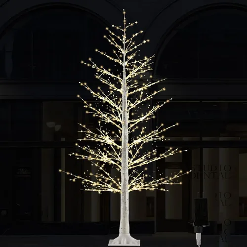 Vista 7 de Juego de árbol de abedul iluminado de 2 a 4 pies con 500 luces LED blancas Árboles negros