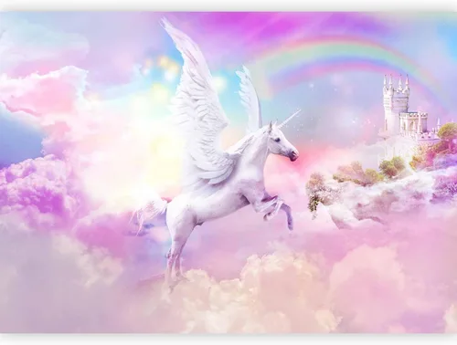 Vista 17 de artgeist Mural Pegaso Unicornio 79x55 pulgadas - Papel pintado no tejido de forro polar Decoración de pared Impresión fotográfica Diseño de imagen