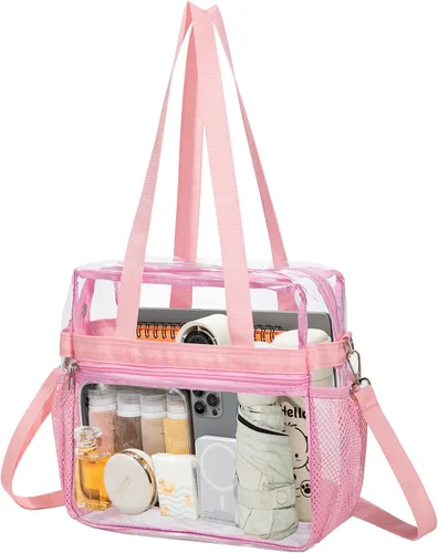 Vista 12 de Bolsa transparente de PVC transparente - Bolso cruzado transparente impermeable con correa ajustable y extraíble