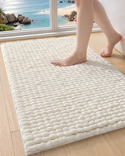 Vista 15 de DEXI Alfombrillas de baño para el baño 16x24, alfombra de baño antideslizante lavable, alfombrilla de baño de chenilla gruesa y suave absorbente