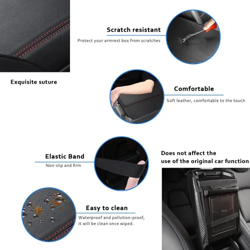Vista 4 de Funda para Reposabrazos de Consola Central de Coche para Ford 2021 2022 2023 Bronco, Accesorios, No Compatible con Bronco Sport, Funda