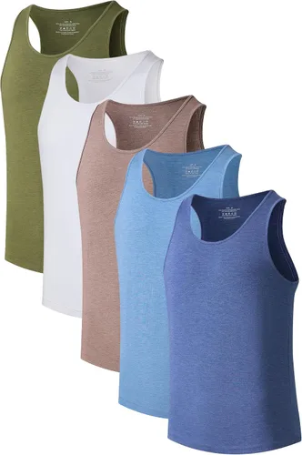 Vista 16 de COLORFULLEAF Camisetas sin mangas de rayón de bambú para hombre, camisetas sin mangas elásticas con cuello redondo (1 o 3)