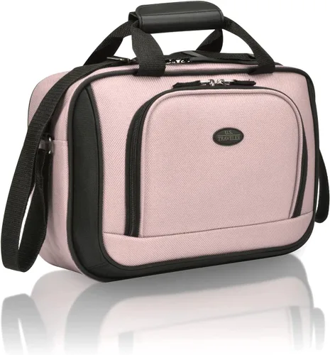 Vista 4 de US Traveler Rio Rugged Fabric - Juego de equipaje de mano expandible Rosado Juego de equipaje de mano extensible de tela resistente Rio