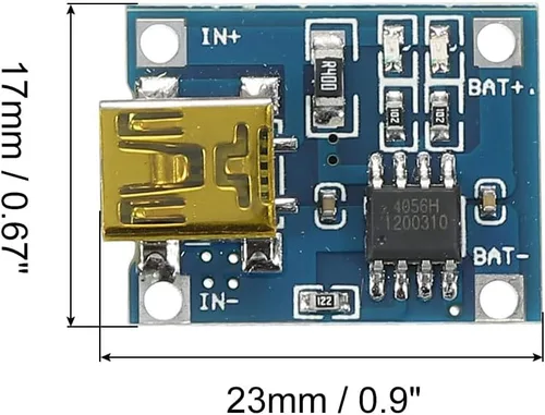 Vista 2 de MECCANIXITY Mini USB 4.5-5.5V 1A 18650 Cargador de Batería Módulo de Carga Placa de Carga Dos Funciones de Protección Paquete de 10