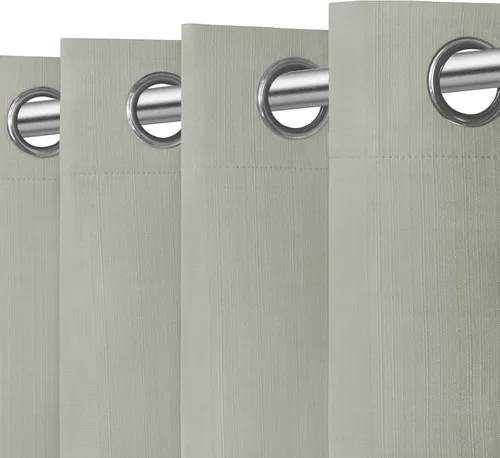 Vista 11 de Easy-Going - Cortinas opacas con aspecto de lino para oscurecer la habitación, con ojales para ventana, cortinas para dormitorio, sala de estar