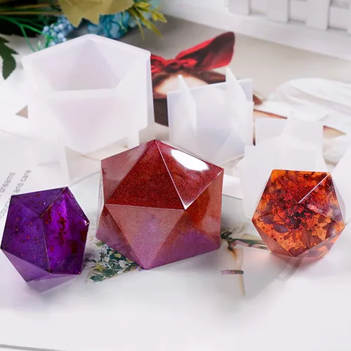 Vista 8 de 2 moldes de resina de gemas, moldes de silicona de piedras de cristal para resina, moldes de resina epoxi de cuarzo geométrico, manualidades, velas