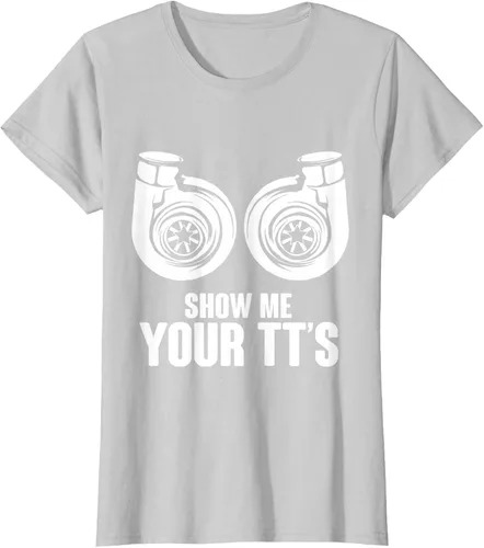 Vista 18 de Funny Show Me Your TT's Twin Turbo Car Racing Camiseta, Negro, S