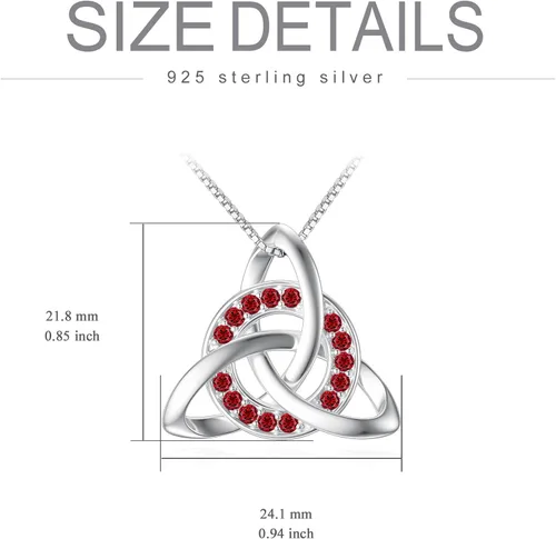 Vista 5 de TOUPOP Sterling Silver Birthstone Necklace for Women Irish Gifts Celtic Knot Pendant Necklace for SisterGirls for PartyBirthdayChristmas