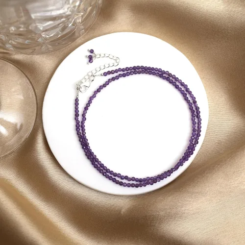 Vista 6 de Gempires - Collar natural, cuentas facetadas, cristales curativos de energía, cadena chapada en plata, regalo para ella, joyería de piedras