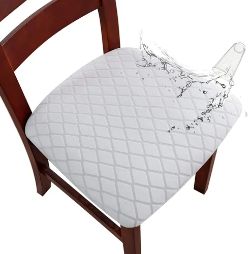 Vista 21 de Genina Fundas de asiento impermeables para sillas de comedor, fundas elásticas extraíbles y lavables, fundas de cojín para sillas de comedor