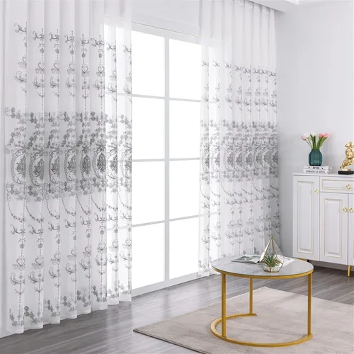 Vista 22 de STACYPIK Cortinas rústicas florales para ventana, cortinas semiopacas transpirables de 63 pulgadas de largo, 2 paneles lavables, cortinas filtrantes