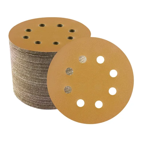 Vista 16 de Discos de lijadora orbitales de 5 pulgadas, patrón de 8 agujeros, paquete de 100, papel de lija de gancho y bucle para lijadoras DA, pintura