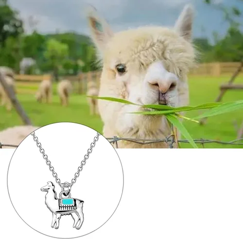 Vista 7 de BNQL Collar de llama diminuta regalo collar colgante de alpaca sin drama llama joyería