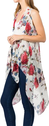 Vista 47 de Scarfand's - Chaleco de cárdigan largo para mujer, ligero, sin mangas, con parte delantera abierta