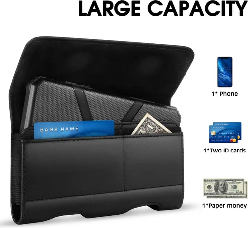 Vista 4 de Mopaclle Funda de teléfono para Galaxy Z Fold 6 Z Fold 5 Z Fold 4 Z Fold 3 Funda con clip para cinturón, funda de cuero con clip para cinturón
