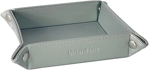 Vista 4 de UnionBasic Bandeja de valet para monedas, de piel sintética, para guardar la cama, caja de almacenamiento, color verde perlado