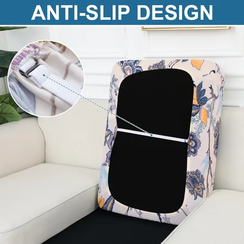 Vista 4 de Smiry Fundas de cojín de sofá estampadas, fundas elásticas suaves para sofá, fundas de sofá lavables antideslizantes, protector de muebles para Beige